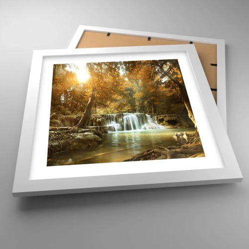 Poster in white frmae - Park Cascade - 30x30 cm