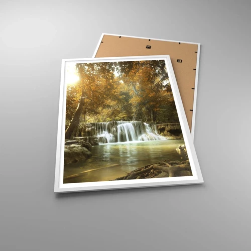 Poster in white frmae - Park Cascade - 70x100 cm