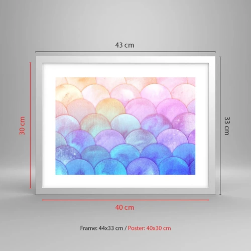 Poster in white frmae - Pearl Scale - 40x30 cm