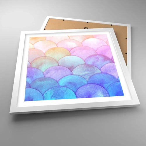 Poster in white frmae - Pearl Scale - 40x40 cm