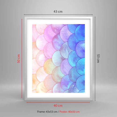 Poster in white frmae - Pearl Scale - 40x50 cm