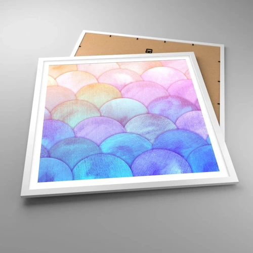 Poster in white frmae - Pearl Scale - 60x60 cm