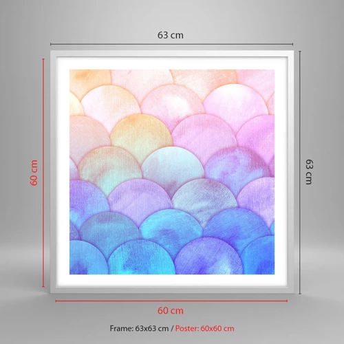 Poster in white frmae - Pearl Scale - 60x60 cm