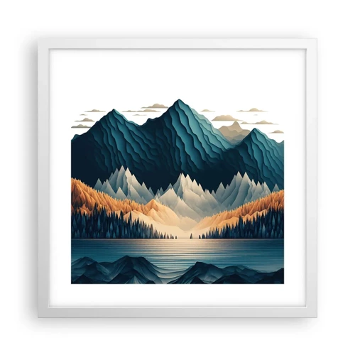 Poster in white frmae - Perfect Mountain Landscape - 40x40 cm