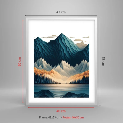 Poster in white frmae - Perfect Mountain Landscape - 40x50 cm
