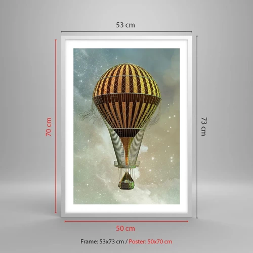 Poster in white frmae - Pioneer Flight - 50x70 cm