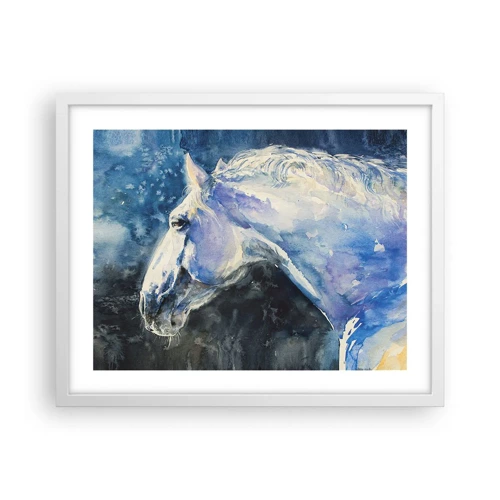 Poster in white frmae - Portrait in Blue Light - 50x40 cm