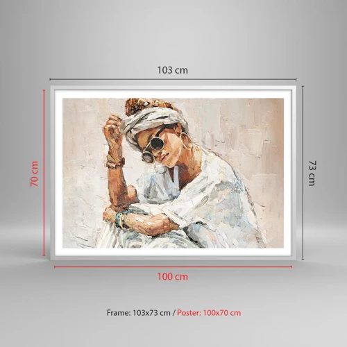 Poster in white frmae - Portrait in Full Sun - 100x70 cm