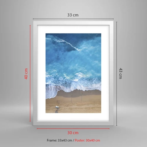 Poster in white frmae - Power of the Blue - 30x40 cm