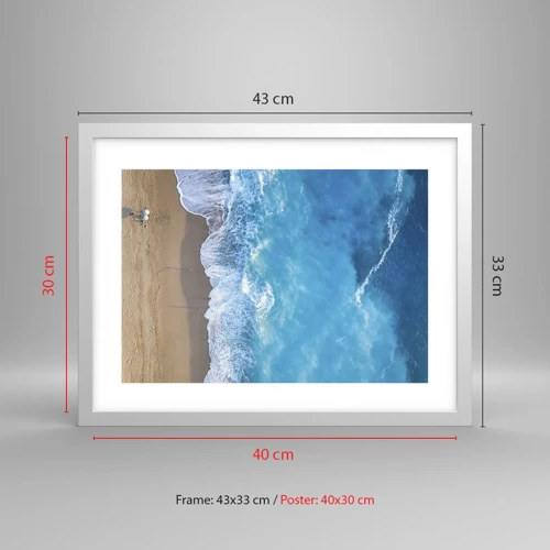 Poster in white frmae - Power of the Blue - 40x30 cm