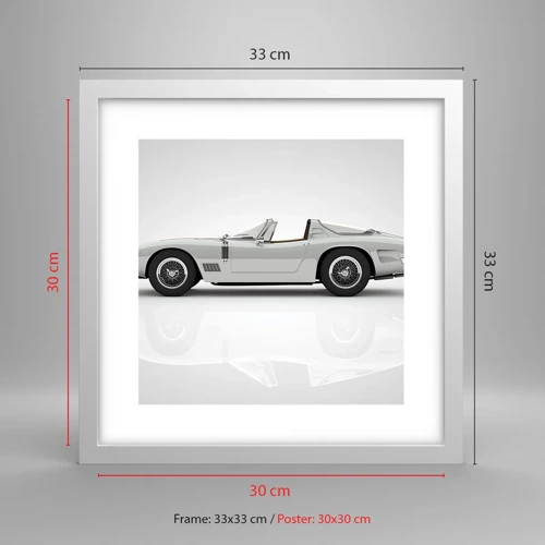 Poster in white frmae - Promise of Fun - 30x30 cm