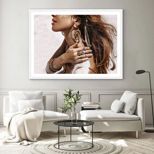 Poster in white frmae - Queen of a Wild Beach - 100x70 cm