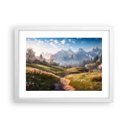 Poster in white frmae - Quiet Valley - 40x30 cm