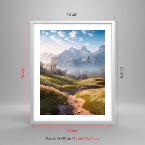 Poster in white frmae - Quiet Valley - 40x50 cm