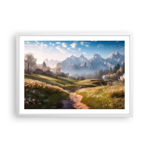 Poster in white frmae - Quiet Valley - 70x50 cm