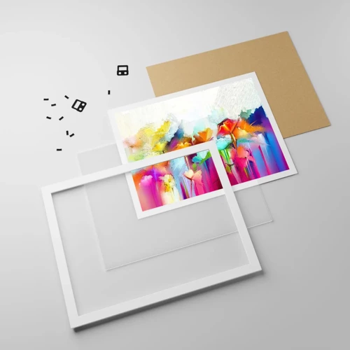 Poster in white frmae - Rainbow Has Bloomed - 70x50 cm