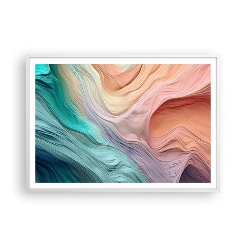 Poster in white frmae - Rainbow Wave - 100x70 cm