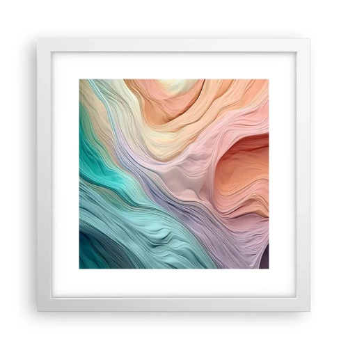 Poster in white frmae - Rainbow Wave - 30x30 cm