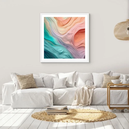 Poster in white frmae - Rainbow Wave - 30x30 cm