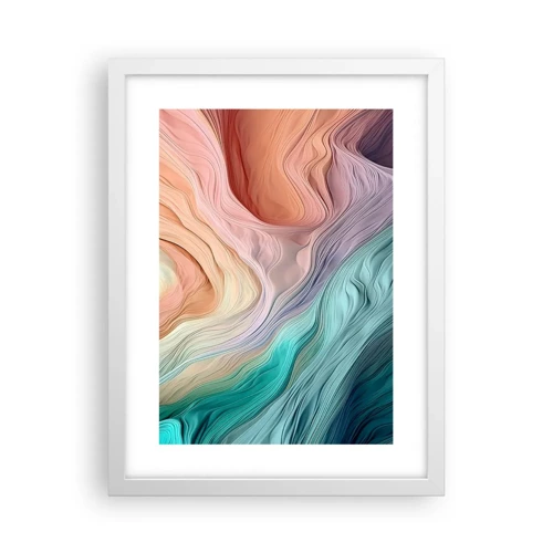 Poster in white frmae - Rainbow Wave - 30x40 cm