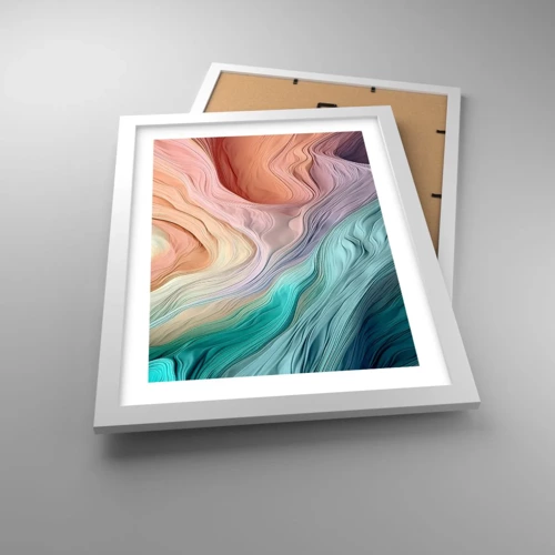 Poster in white frmae - Rainbow Wave - 30x40 cm