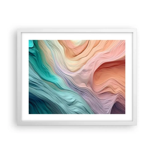 Poster in white frmae - Rainbow Wave - 50x40 cm