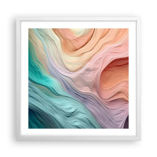 Poster in white frmae - Rainbow Wave - 50x50 cm