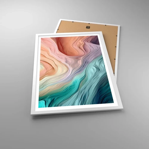 Poster in white frmae - Rainbow Wave - 50x70 cm