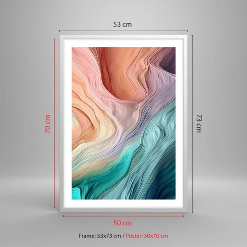 Poster in white frmae - Rainbow Wave - 50x70 cm