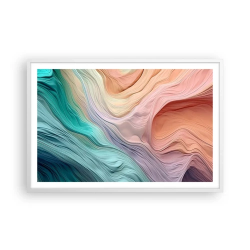 Poster in white frmae - Rainbow Wave - 91x61 cm