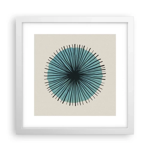 Poster in white frmae - Rays on Blue - 30x30 cm
