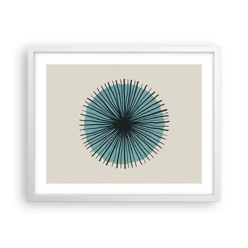 Poster in white frmae - Rays on Blue - 50x40 cm