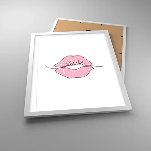 Poster in white frmae - Ready for a Kiss? - 40x50 cm