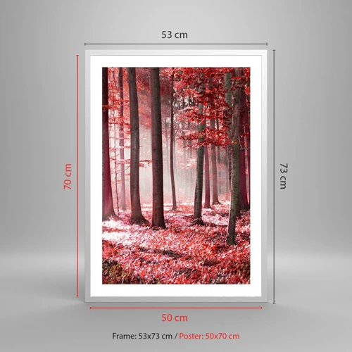 Poster in white frmae - Red Equally Beautiful - 50x70 cm