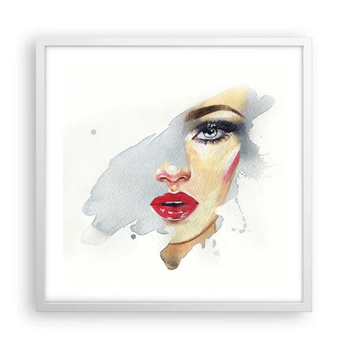 Poster in white frmae - Reflection in a Waterdrop - 50x50 cm