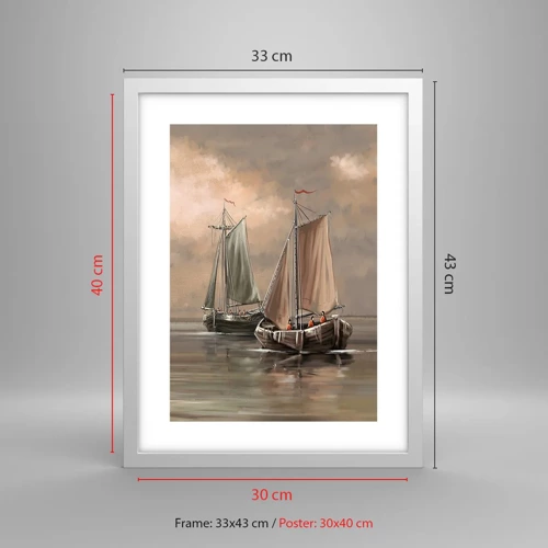 Poster in white frmae - Return of Sailors - 30x40 cm