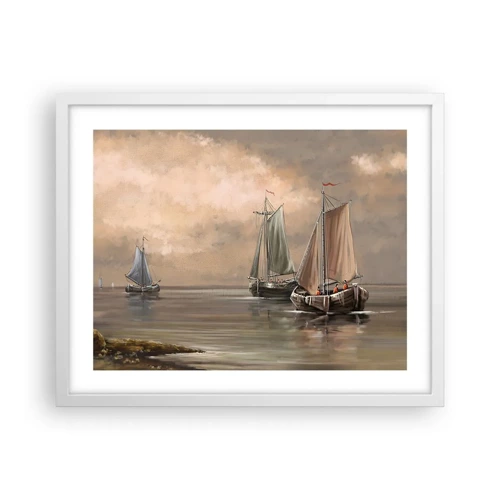 Poster in white frmae - Return of Sailors - 50x40 cm