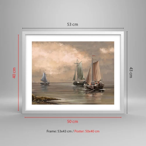 Poster in white frmae - Return of Sailors - 50x40 cm