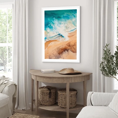 Poster in white frmae - Returning Wave - 30x40 cm