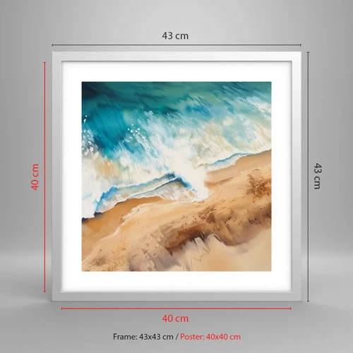 Poster in white frmae - Returning Wave - 40x40 cm