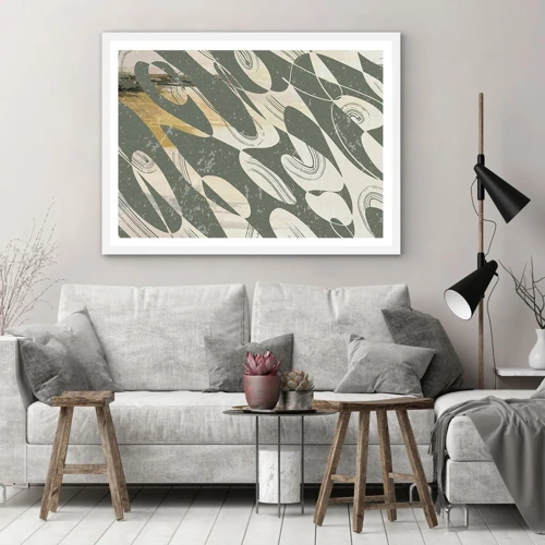 Poster in white frmae - Rhytmic Abstract - 91x61 cm