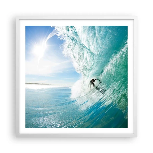 Poster in white frmae - Riding the Wave - 60x60 cm