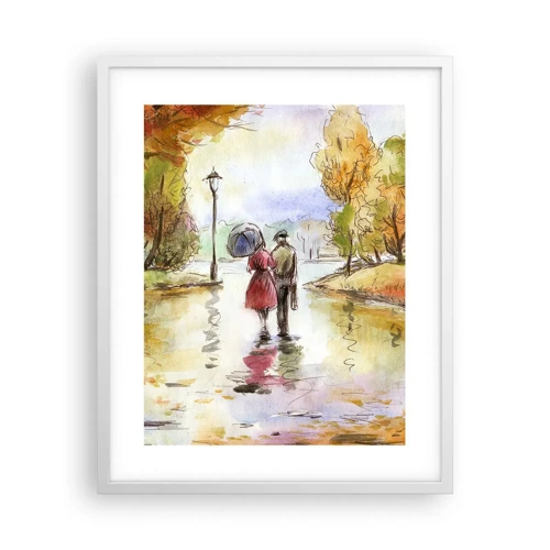 Poster in white frmae - Romantic Autumn in a Park - 40x50 cm