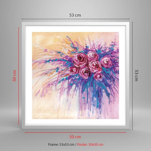 Poster in white frmae - Rose Fountain - 50x50 cm