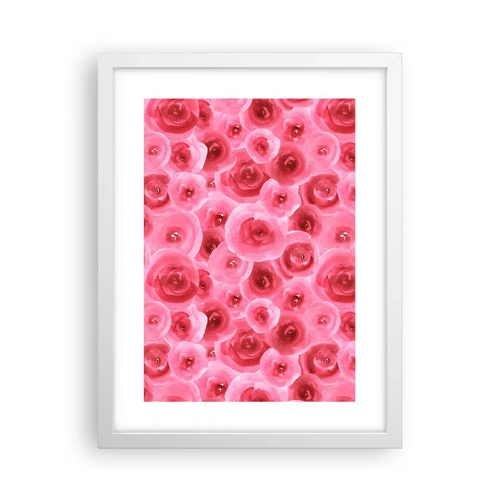 Poster in white frmae - Roses at the Bottom and at the Top - 30x40 cm