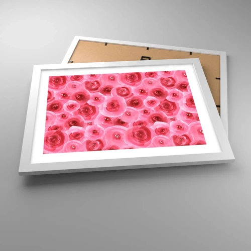 Poster in white frmae - Roses at the Bottom and at the Top - 40x30 cm