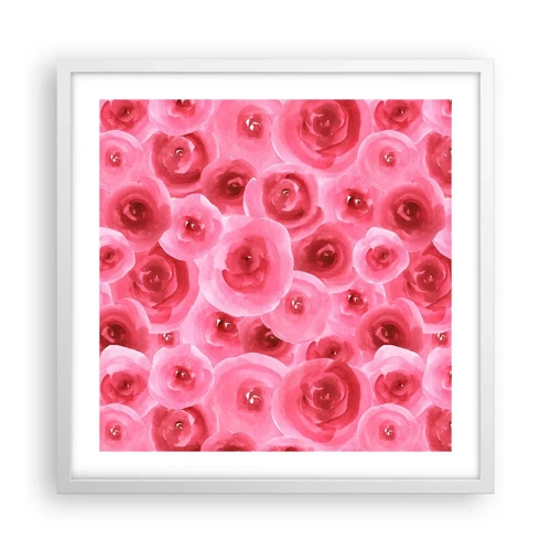 Poster in white frmae - Roses at the Bottom and at the Top - 50x50 cm