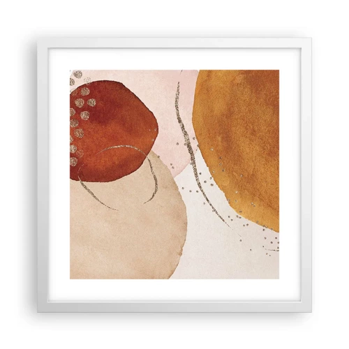 Poster in white frmae - Roundness and Movement - 40x40 cm