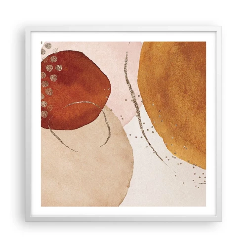 Poster in white frmae - Roundness and Movement - 60x60 cm