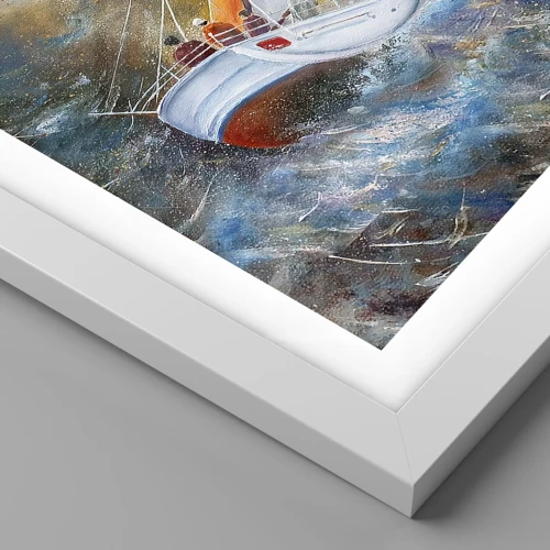 Poster in white frmae - Running on the Waves - 91x61 cm